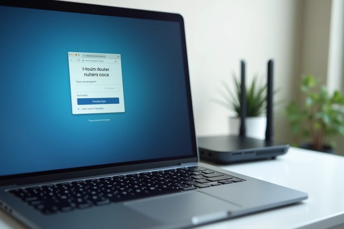 Écran d'ordinateur affichant la page de connexion à l'interface d'administration d'un routeur domestique via une adresse IP locale